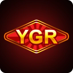 โลโก้ YGR ตัวอักษรสีทองบนพื้นแดงเข้ม